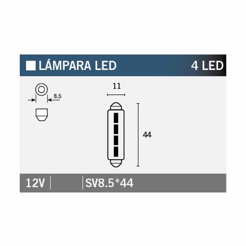 V PARTS Caja 10 lámparas bombilla 4LED SV8 544 14657
