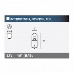 V PARTS Lámpara bombilla posicion 12V4W - Seguridad y visibilidad en tu moto, quad o scooter 14683