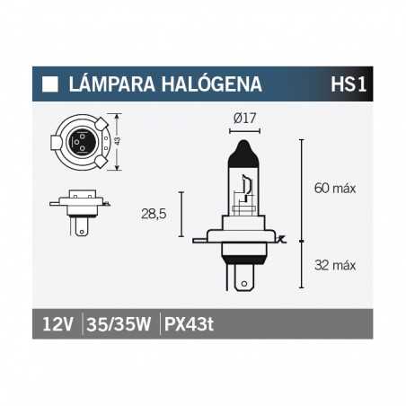 V PARTS LAMP, LIGHT BULB HALOGENA HS1 14646