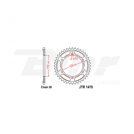Sprocket rear plate  1479 zinc con 47 dientes