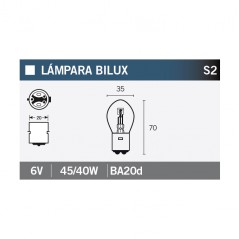 V PARTS Bombilla 12V45/40W para Moto, Quad o Scooter - 14672