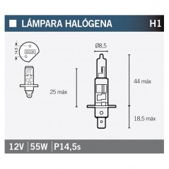 V PARTS Lampara bombilla HALOGENA H1 14636