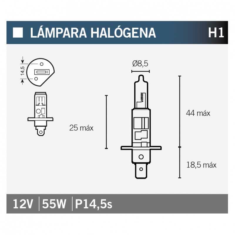V PARTS Lampara bombilla HALOGENA H1 14636