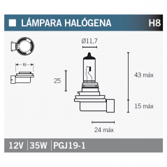 OSRAM LAMP, LIGHT BULB OSRAM 64212 H8 OSRAM 64212 H8 15042