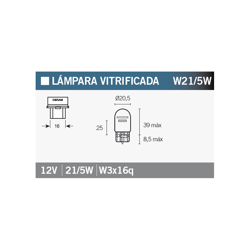 OSRAM Lámpara Bombilla 7515 W21/5W - Calidad y Durabilidad 15064