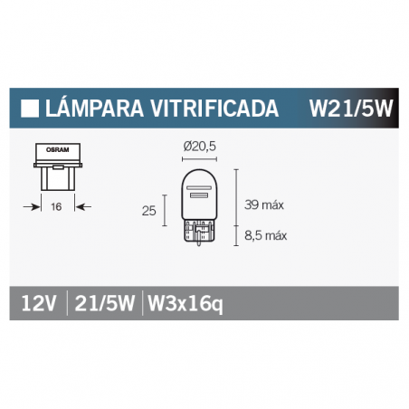 OSRAM Lámpara Bombilla 7515 W21/5W - Calidad y Durabilidad 15064