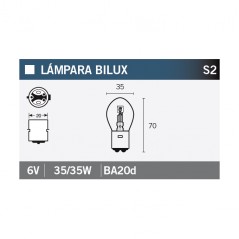 V PARTS Bombilla de repuesto 6V35/35W para moto, quad o scooter 14670