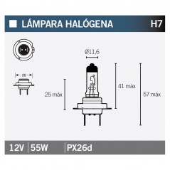 V PARTS Lampara bombilla HALOGENA H7 14641