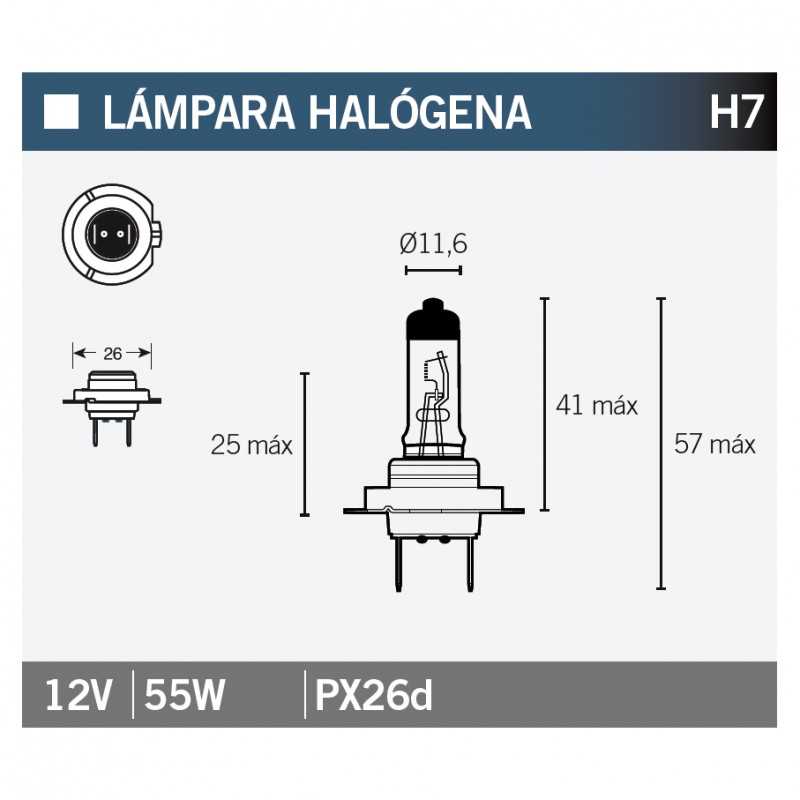 V PARTS Lampara bombilla HALOGENA H7 14641