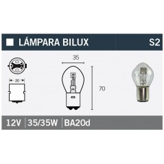 V PARTS Bombilla 12V35/35W para moto, quad o scooter - Marca 14671