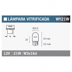 OSRAM Caja 10 lámparas 7504 WY21W 15068