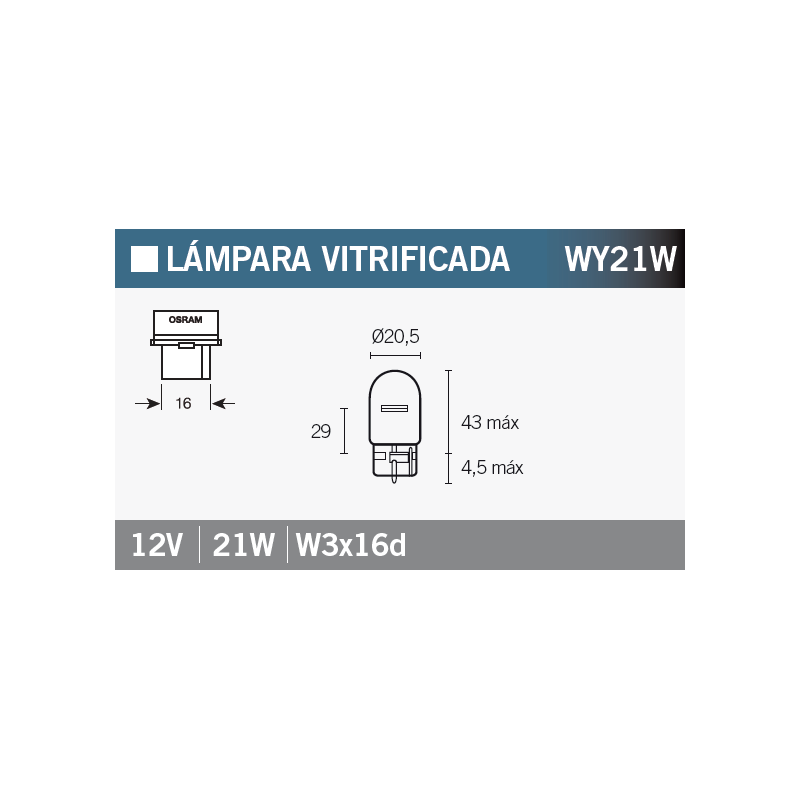 OSRAM Caja 10 lámparas 7504 WY21W 15068