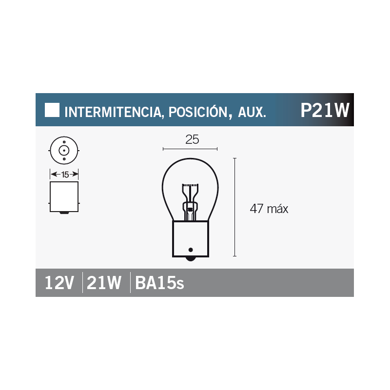 OSRAM Bombilla 7506 P21W para motocicletas 15054