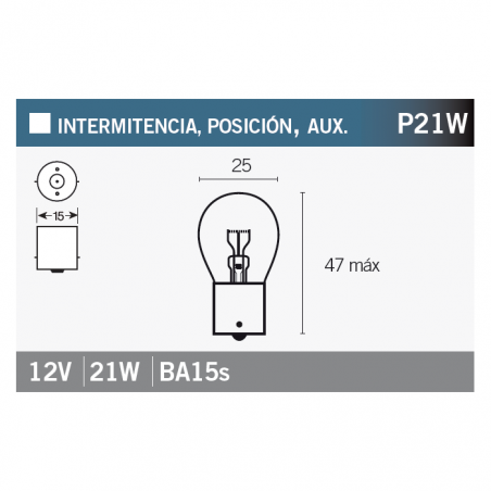 OSRAM Bombilla 7506 P21W para motocicletas 15054