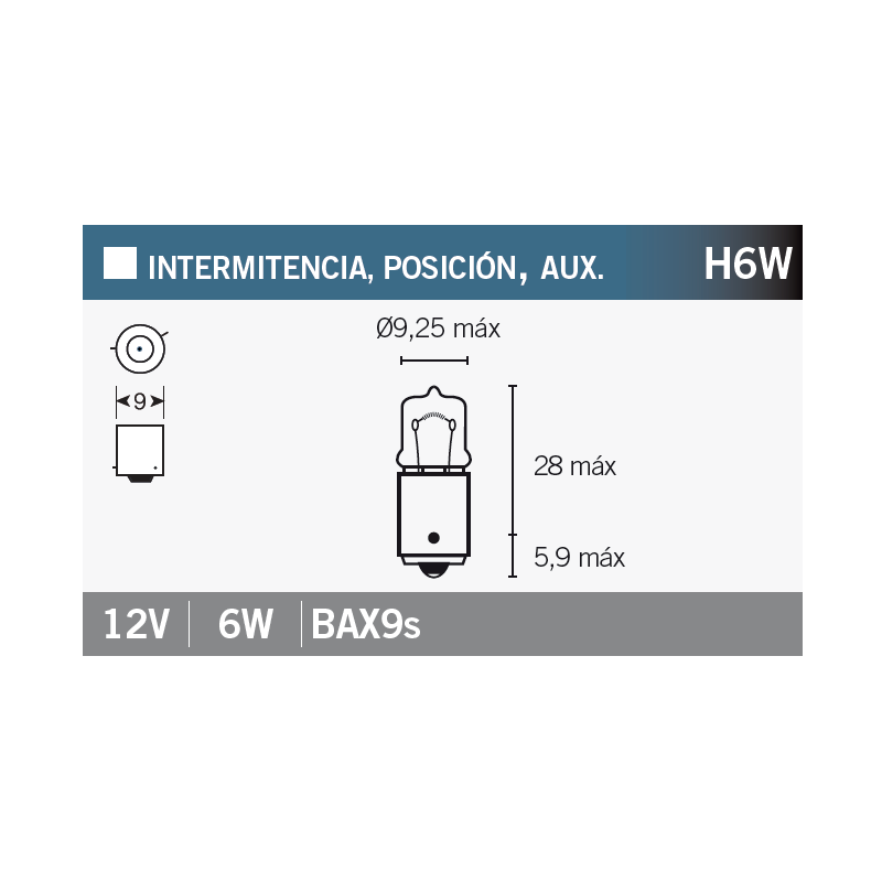 OSRAM Lámpara bombilla 64132 H6W para motocicletas: repuesto original rentable y de calidad 15037