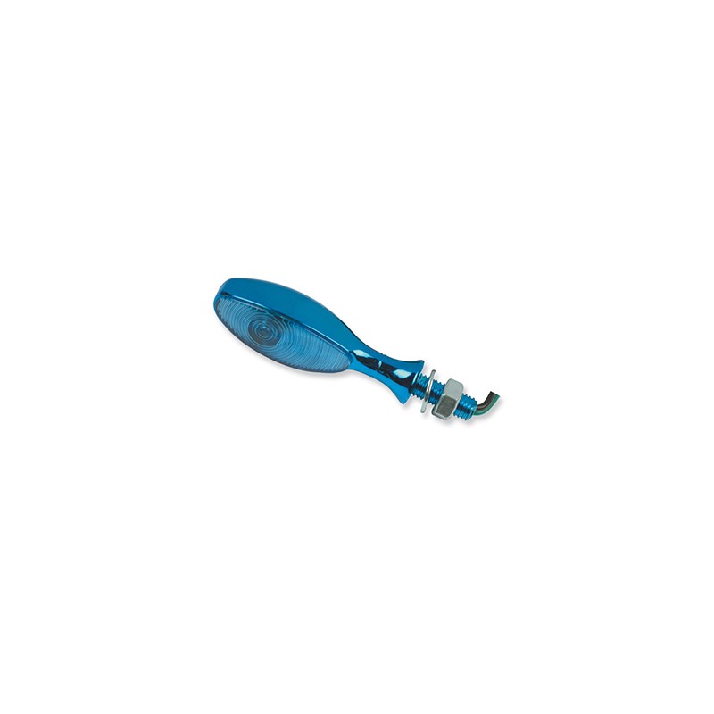 V PARTS Pareja juego intermitentes UNIVERSALES moto P I mini ovoide Azul Ahumado 21W 4599