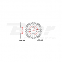 Sprocket rear plate  807 zinc con 48 dientes