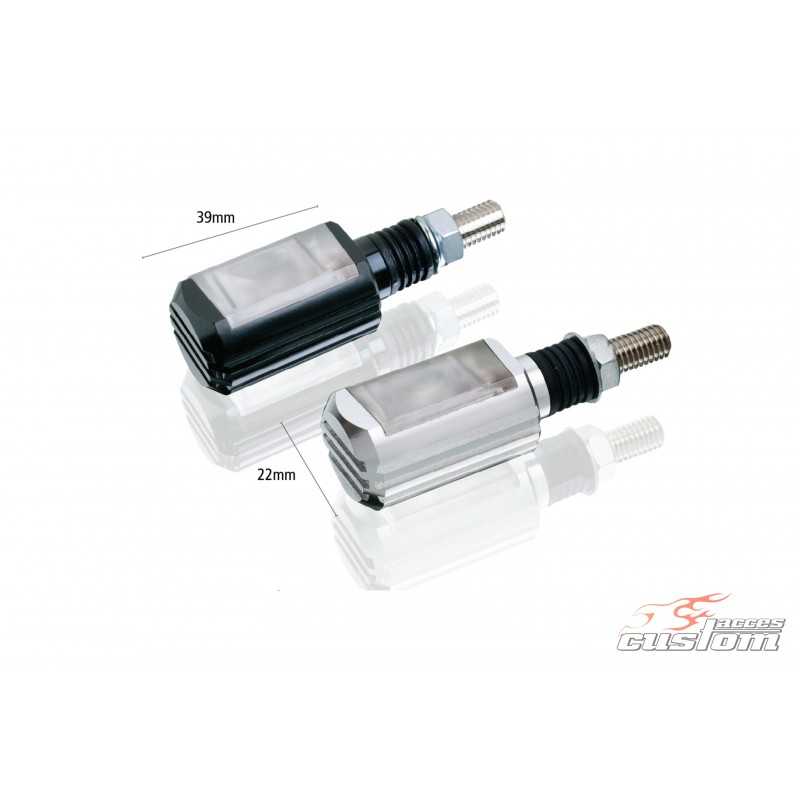 CUSTOM ACCES Pareja de intermitentes CAPSULA CROMADO IC0004