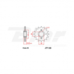 Steel sprocket with rubber  JT 339 16T