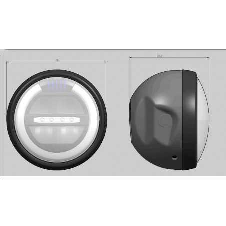 PUIG Faro delantero LED homologado 175x160mm de 11W/9W/4W para motocicletas - Marca 1944