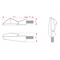 PUIG APPROVED UNIVERSAL BLINKERS FOR MOTORCYCLES AX IN BLACK 65X17MM 5510