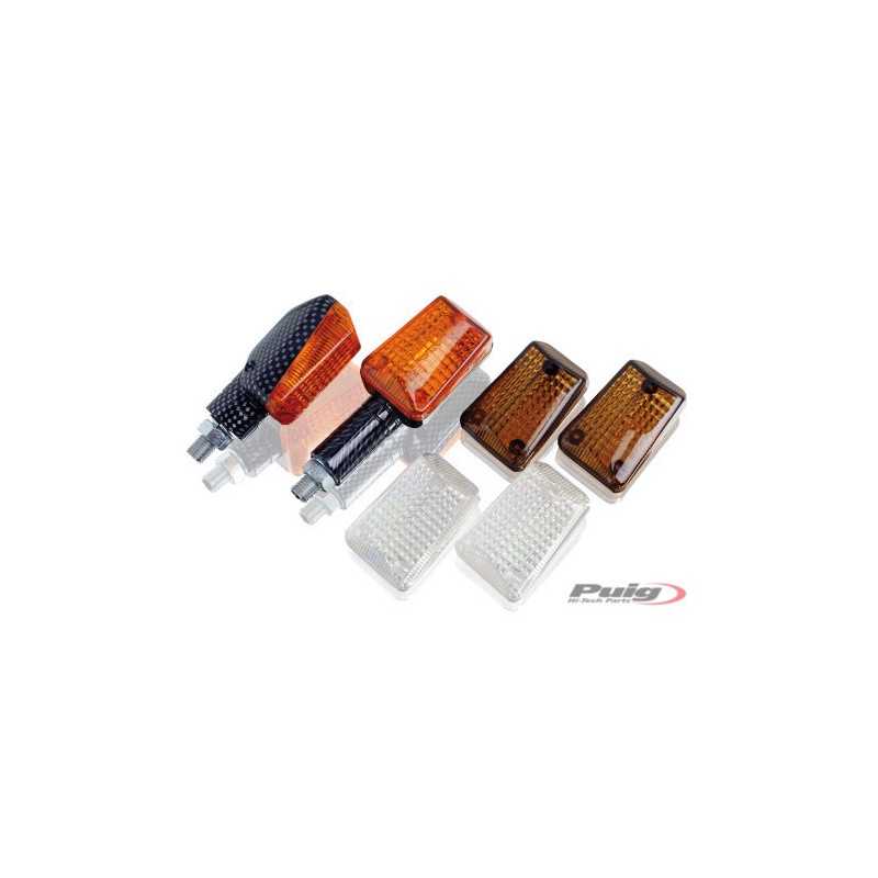 PUIG APPROVED UNIVERSAL LONG MINI BLINKERS FOR MOTORCYCLES WITH 3 DIFFERENT TULIPS 4043