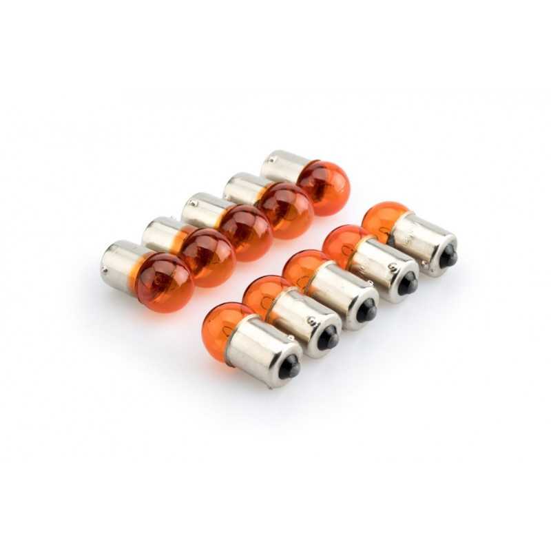 PUIG Caja con 10 bombillas intermitentes para motocicleta racing 12v 10w - Transparente/Naranja Marca 4049