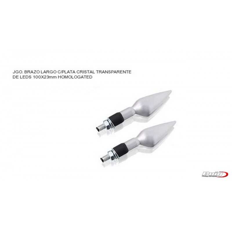 PUIG Intermitentes universales led modelo ARROW brazo largo plateados 4909