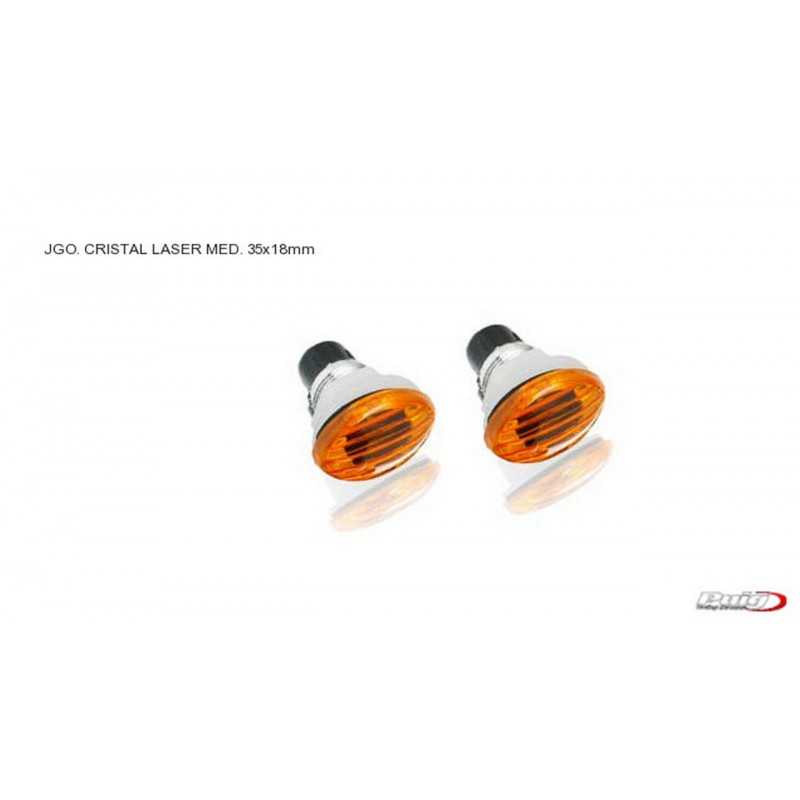 PUIG UNIVERSAL OVAL BLINKERS FOR MOTORCYCLES IN LASER 0533