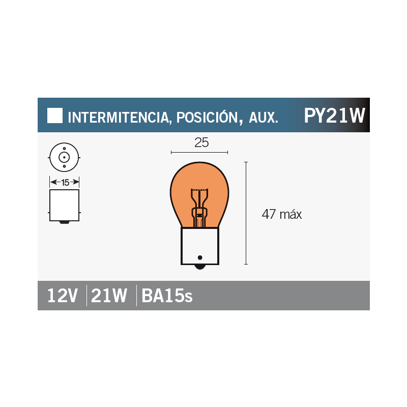 OSRAM Lámpara bombilla 7507 PY21W para motocicletas 15055