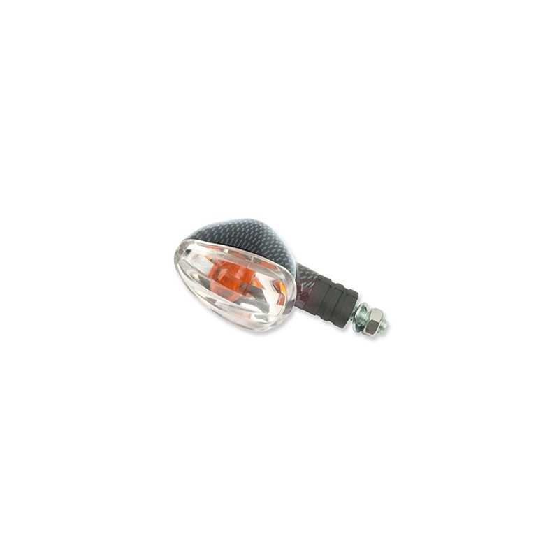 V PARTS PAIR, SET, TURN SIGNALS, UNIVERSAL, MOTO P F H SHORT ARM, CARBON, AMBER 4588