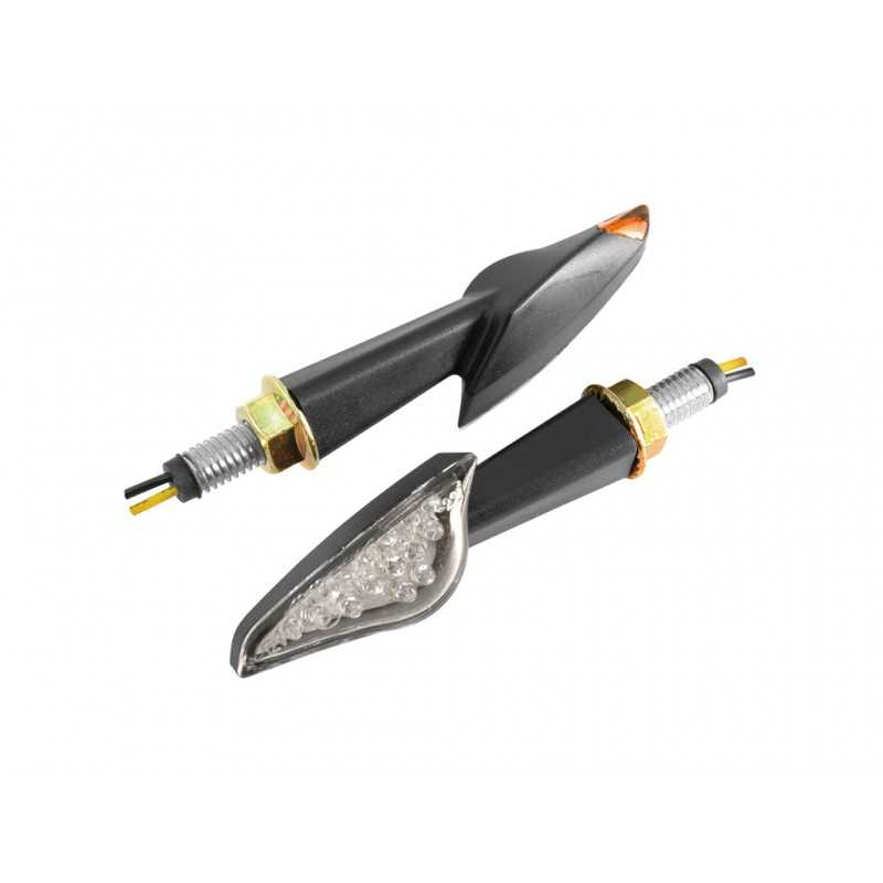 V PARTS Pareja de intermitentes leds diseño hoja UNIVERSALES 12173