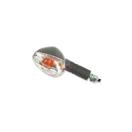 V PARTS PAIR, SET, TURN SIGNALS, UNIVERSAL, MOTO P F H LONG ARM, CARBON, TRANSPARENT 4593