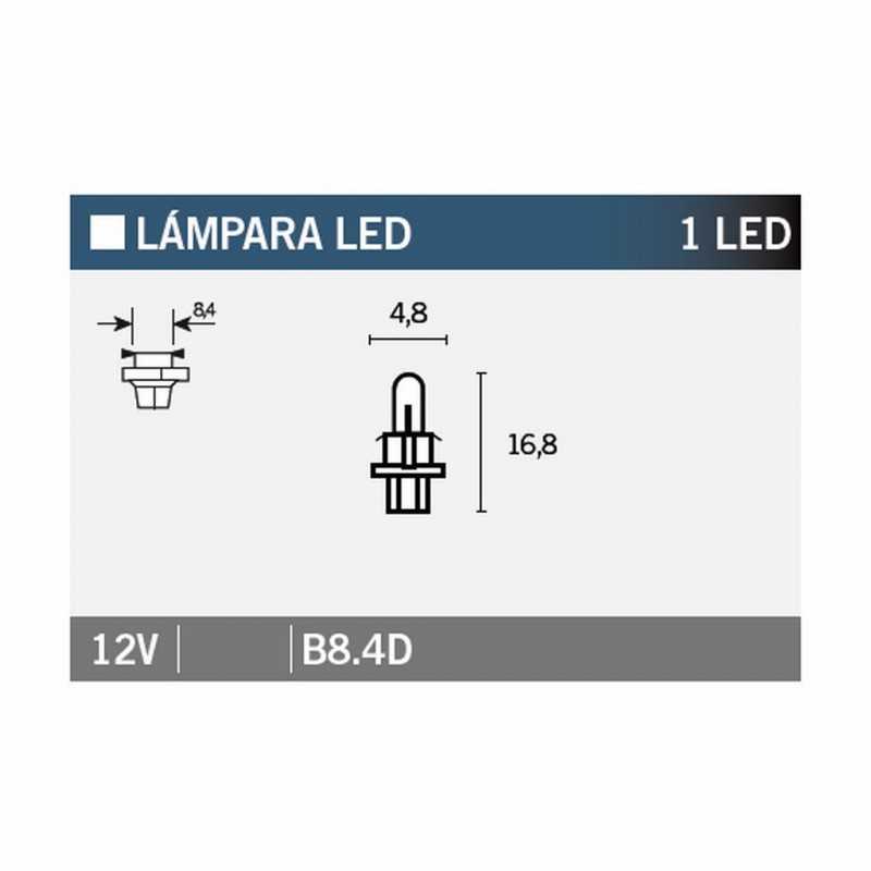 V PARTS Lámpara bombilla 1LED B8 4D para motocicletas y vehículos no homologados de 14659