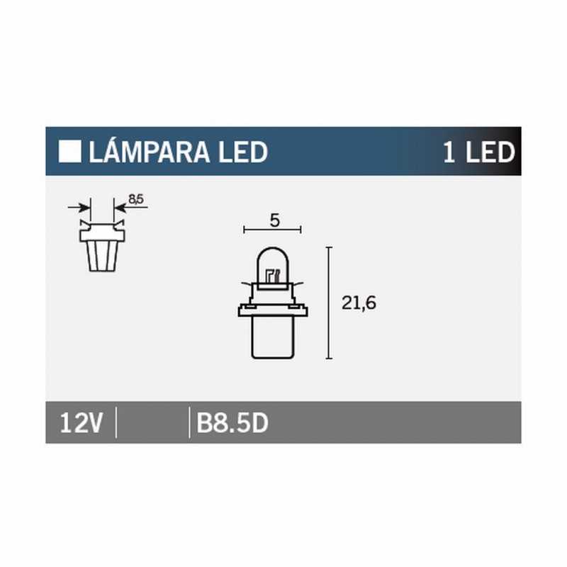 V PARTS Lámpara bombilla 1LED B8 5D - No homologada 14658