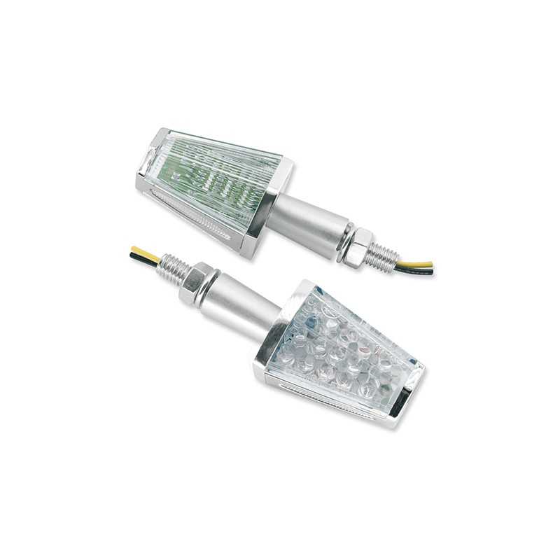 V PARTS SET, PAIR, TURN SIGNAL, ALUMINUM MILLED LEDS HIGH QUALITY UNIVERSAL 9548