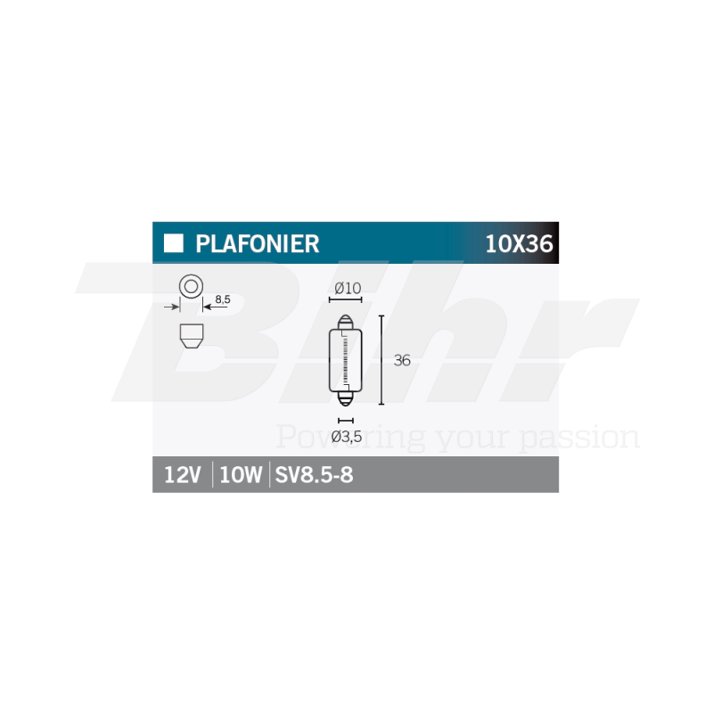 V PARTS Lámpara bombilla SV8 5-8 12V10W - Marca 14622