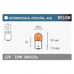 OSRAM Box of 10 bulb lamps OSRAM 5009 RY10W OSRAM 5009 RY10W 15059