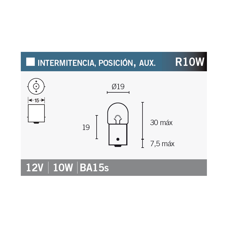 OSRAM Lámpara bombilla 5008 R10W para motocicletas 15056