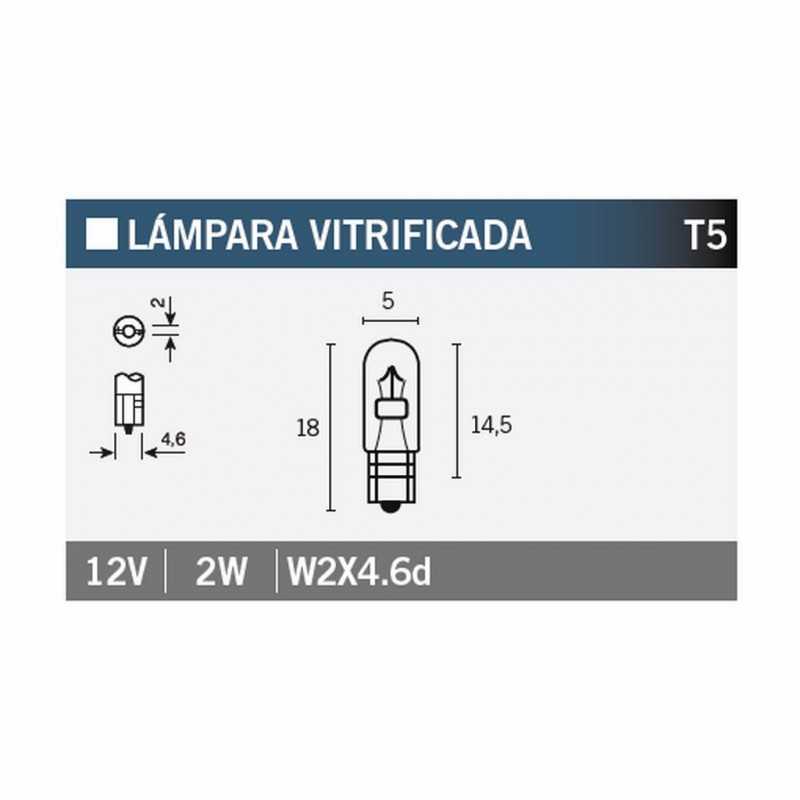 V PARTS Caja 10 lámparas bombilla 12V2W 14684
