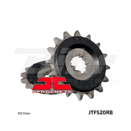 JT SPROCKETS Piñón con goma 520 de acero 14 dientes F52014RB