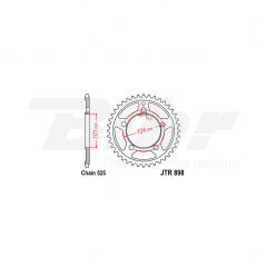 Sprocket rear plate  898 zinc con 41 dientes