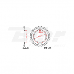 Sprocket rear plate  1479 zinc con 48 dientes