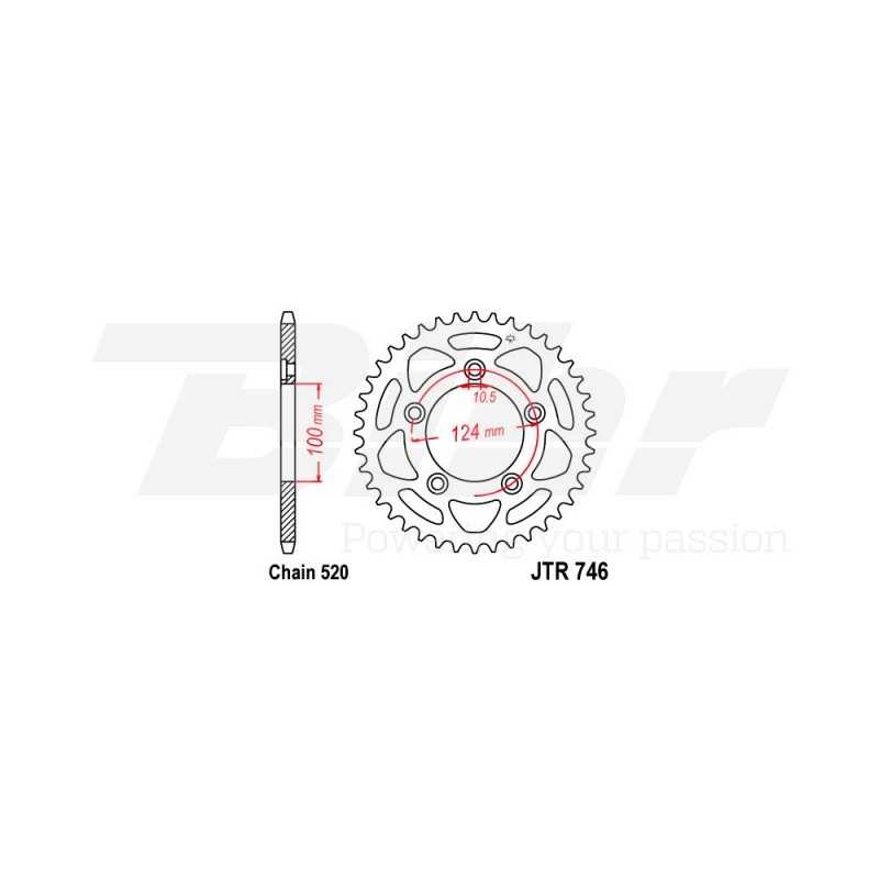 JT SPROCKETS Corona 746 steel 43 dientes R74643