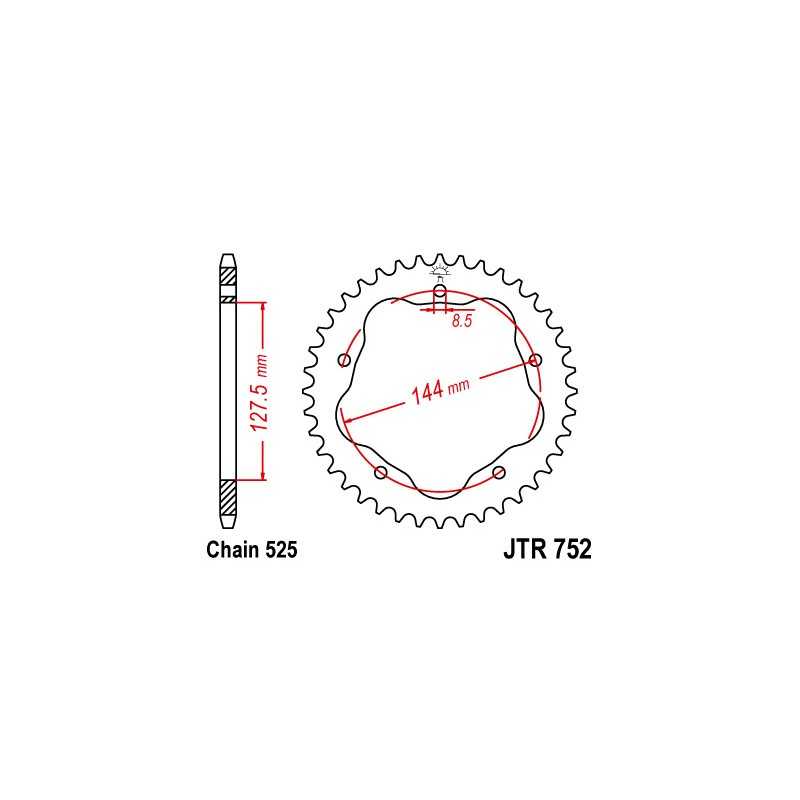 JT SPROCKETS Corona 752 steel 41 dientes R75241
