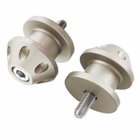 V PARTS Adaptadores de aluminio para caballete moto - Knobs diábolos basculante negro M6 Marca 666NR