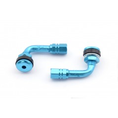V PARTS Kit 2 válvulas acodadas Schrader 90º moto anodizadas varios colores 952