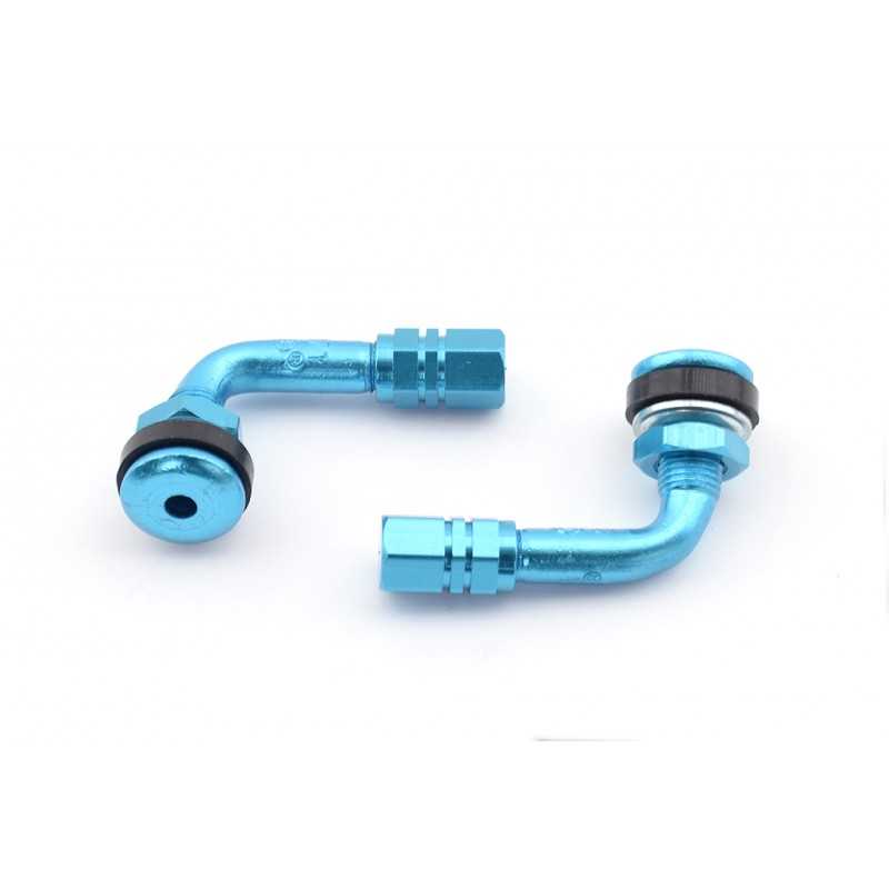 V PARTS Kit 2 válvulas acodadas Schrader 90º moto anodizadas varios colores 952