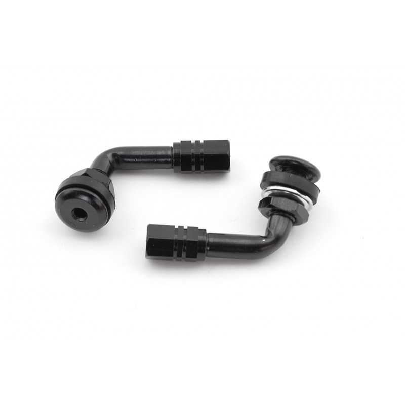 V PARTS KIT, 2 VALVES, BENT, SCHRADER 90°, MOTO, ANODIZED, VARIOUS COLORS 952