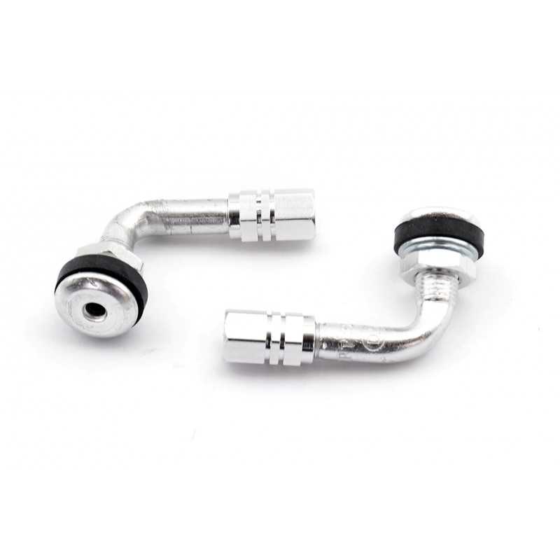 V PARTS Kit 2 válvulas acodadas Schrader 90º moto anodizadas varios colores 952